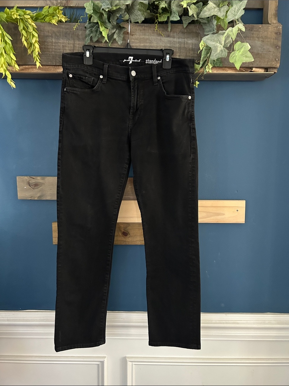7 For All Mankind Men's Standard Black Straight Jeans 34. NWOT